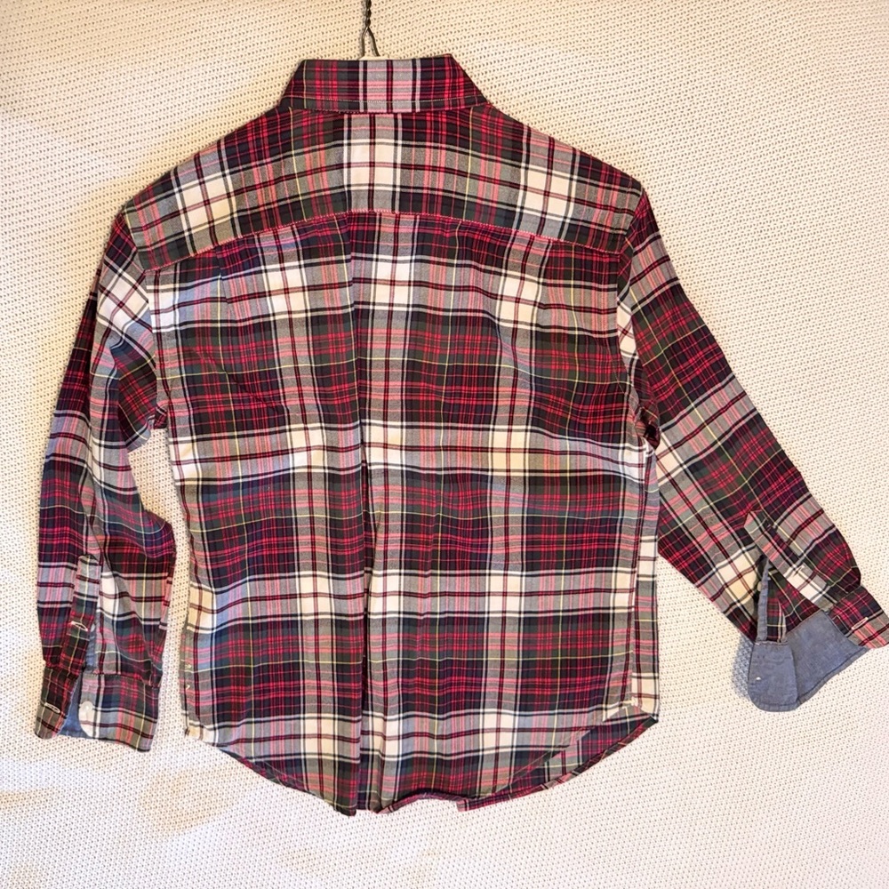 CREWCUTS J. Crew Boys Tartan Plaid Button Down Shirt Red White Black - Picture 4 of 9